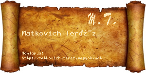Matkovich Teréz névjegykártya